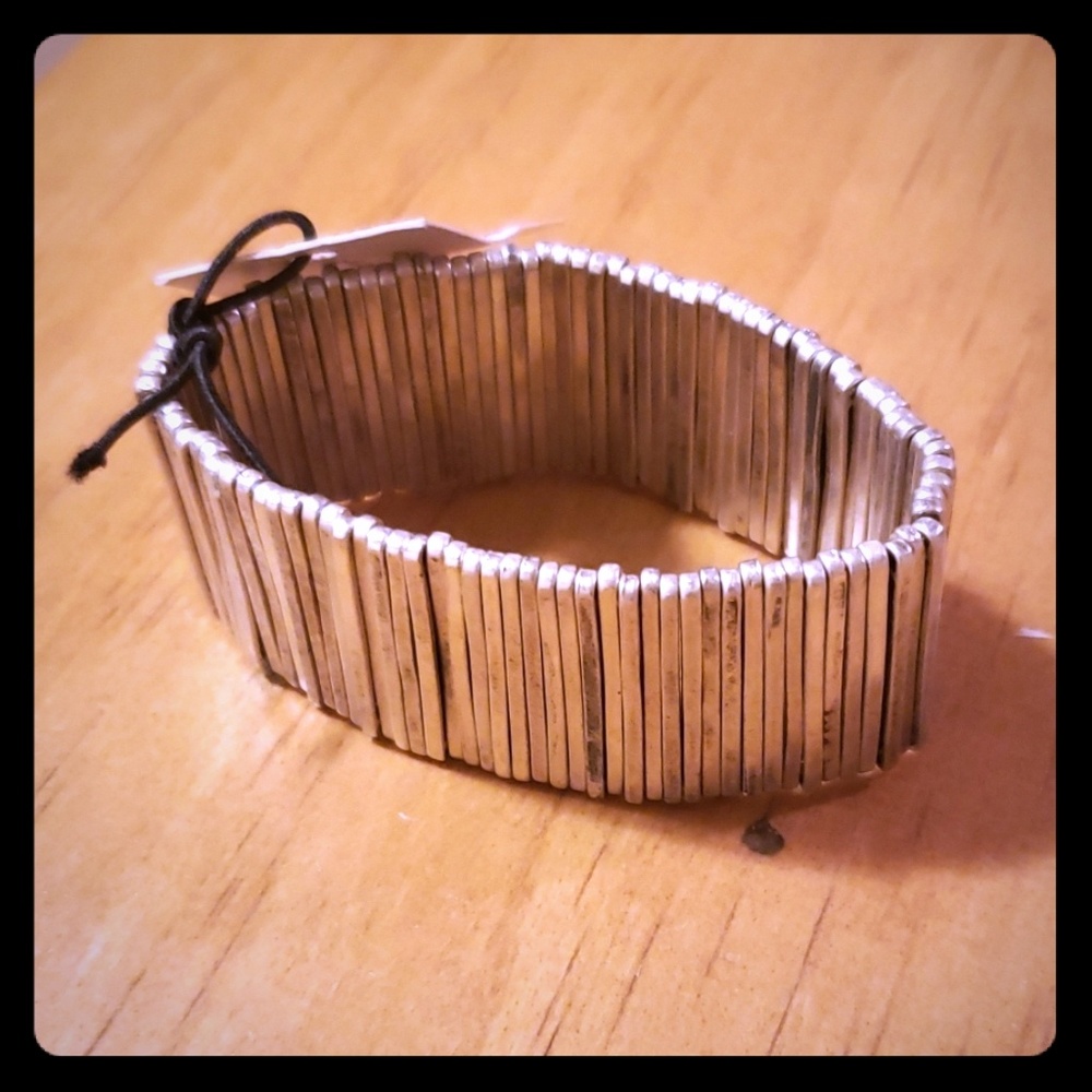 French Connection Silver Wide Cuff Bracelet